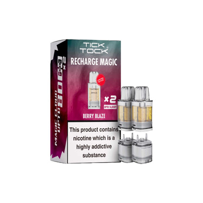 Tick Tock Recharge MAGIC 8K Prefilled Pods  8000 Puffs - Flavour: Blueberry Raspberry
