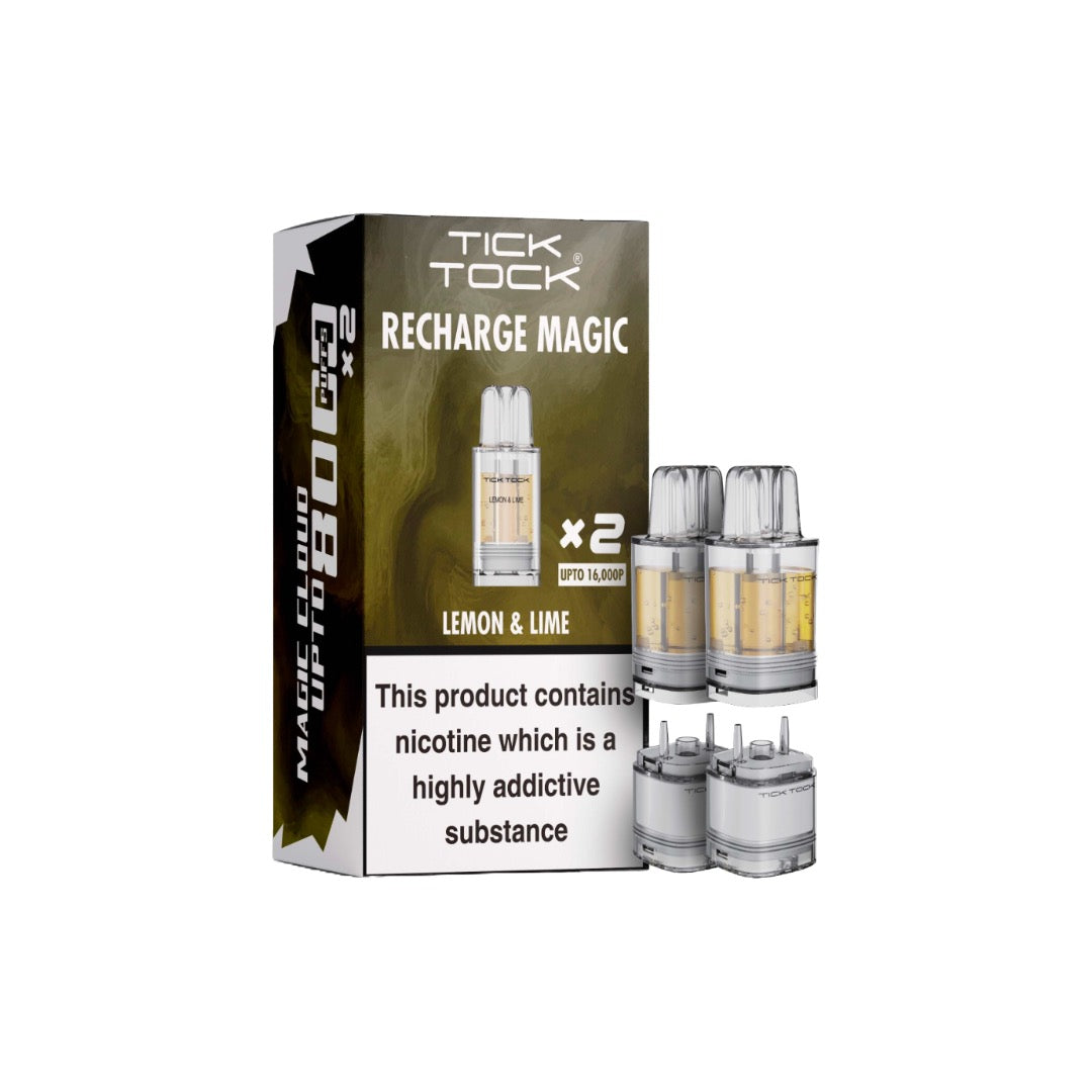Tick Tock Recharge MAGIC 8K Prefilled Pods  8000 Puffs - Flavour: Lemon & Lime