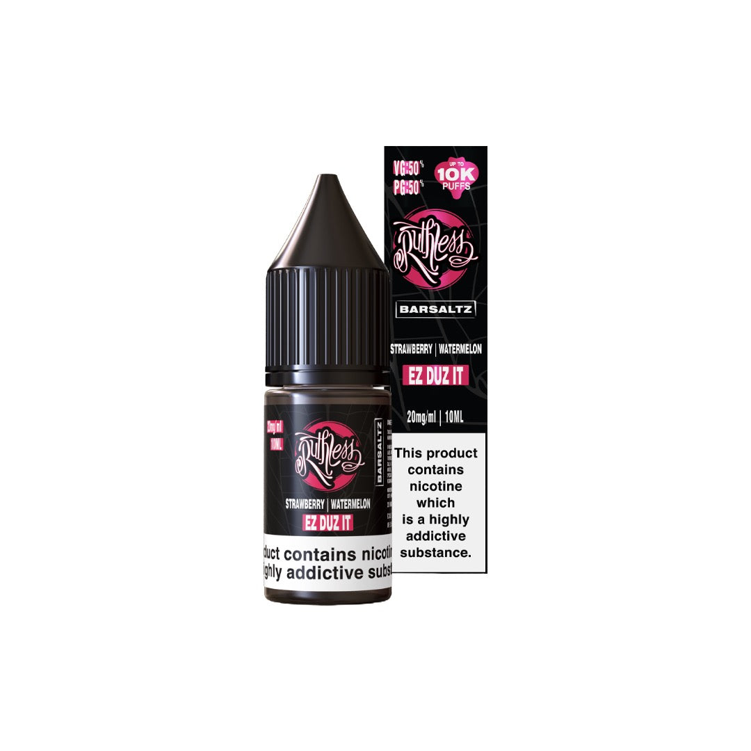 10mg Ruthless Nic Salt 10ml (50VG/50PG) - Flavour: Strizzy