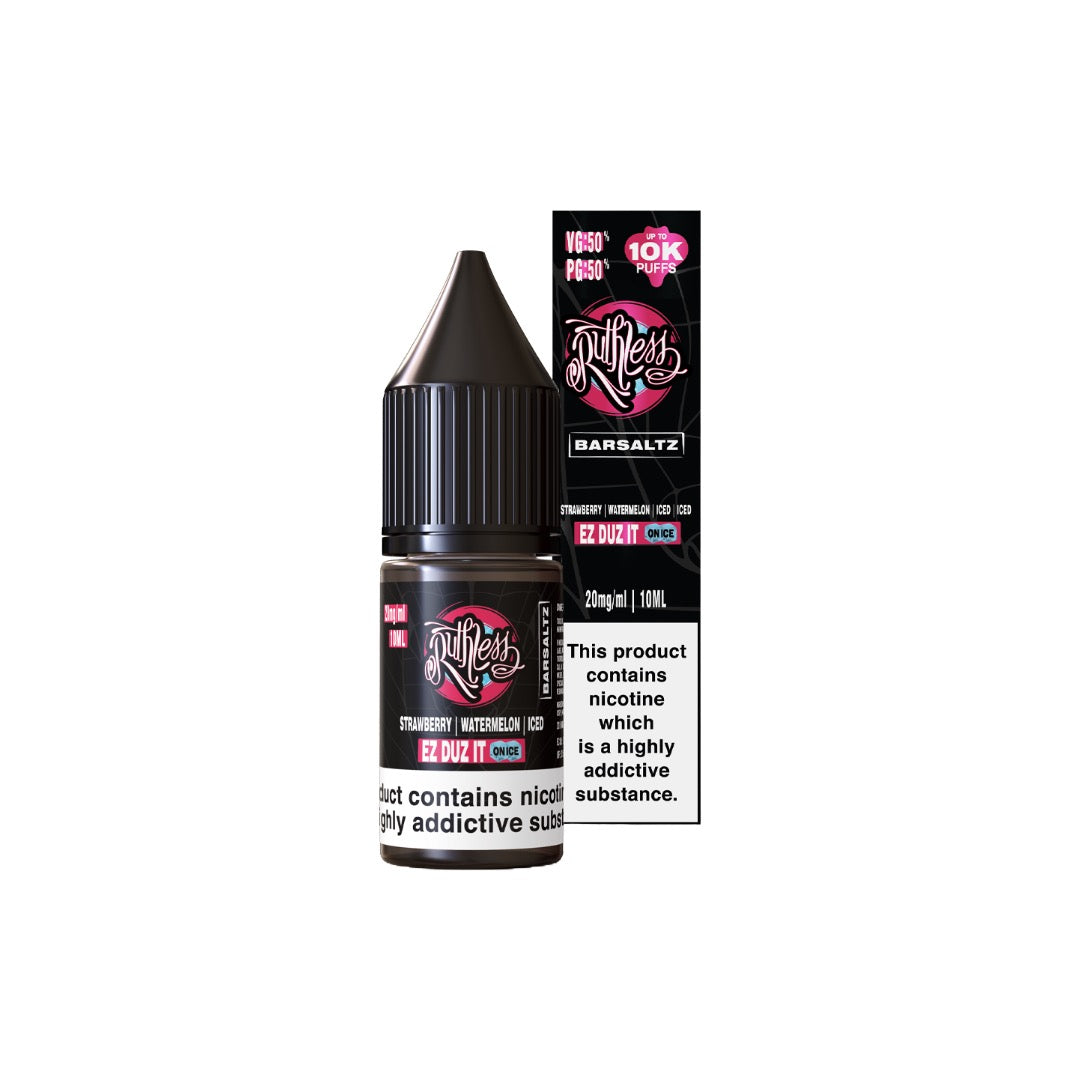10mg Ruthless Nic Salt 10ml (50VG/50PG) - Flavour: Dulce De Tobacco