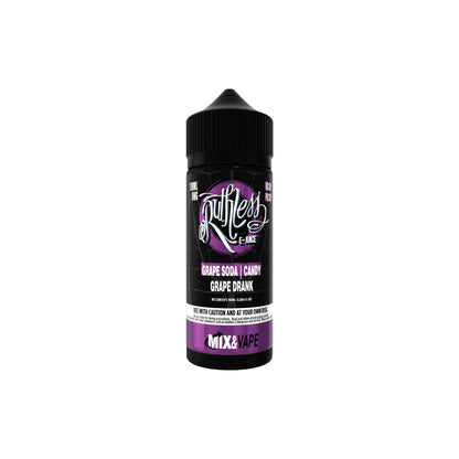0mg Ruthless 120ml Shortfill (70VG/30PG) - Flavour: Grape Drank On Ice