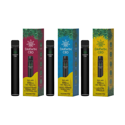 300mg Darwin CBD Prefilled Pod Vape Kit 600 Puffs - Flavour: Cherries & Red Berries with a Menthol Mix