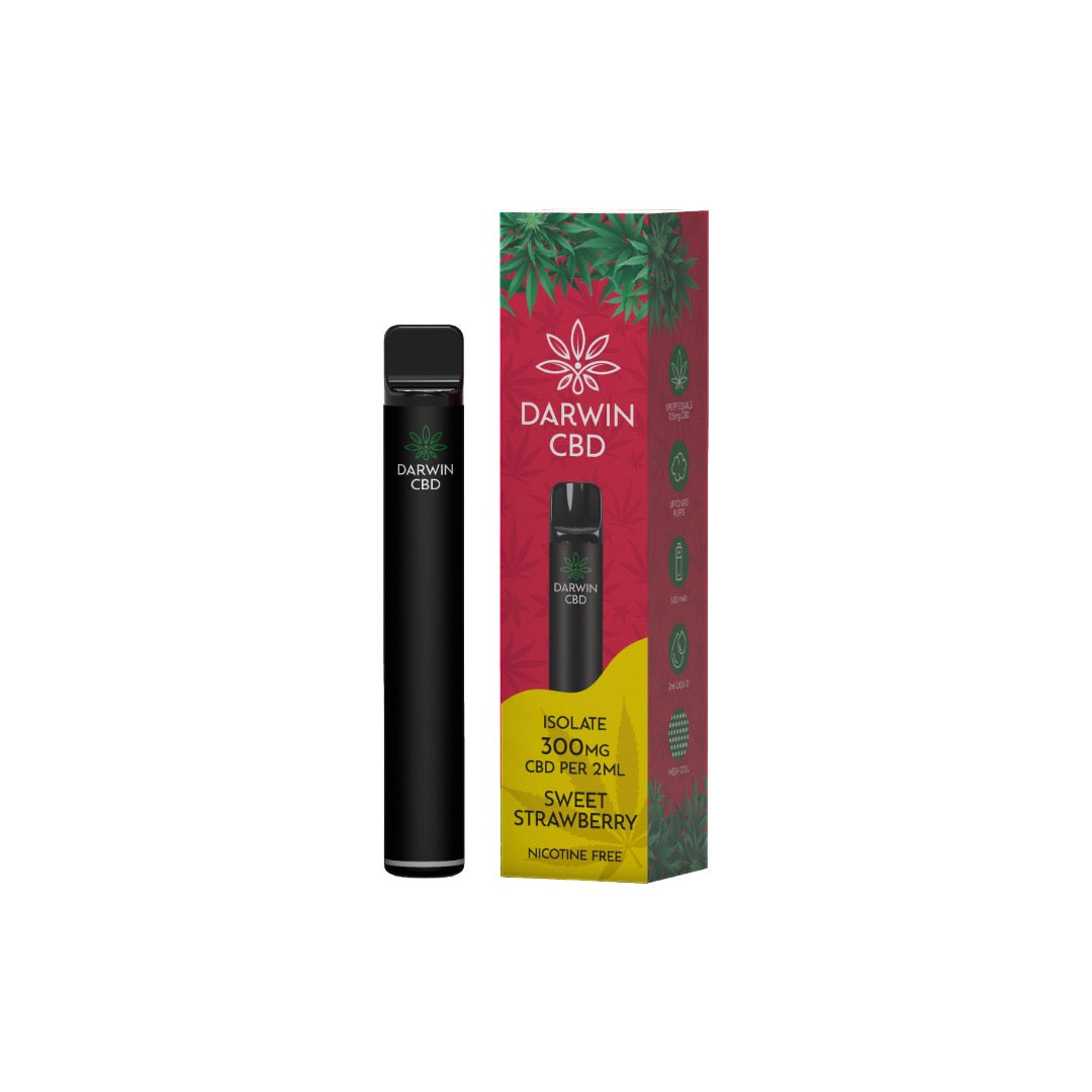 300mg Darwin CBD Prefilled Pod Vape Kit 600 Puffs - Flavour: Cherries & Red Berries with a Menthol Mix