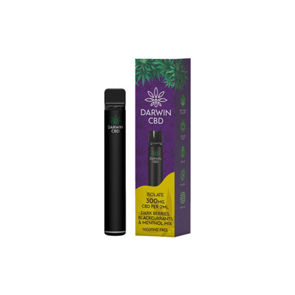 300mg Darwin CBD Prefilled Pod Vape Kit 600 Puffs - Flavour: Cherries & Red Berries with a Menthol Mix