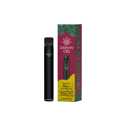 300mg Darwin CBD Prefilled Pod Vape Kit 600 Puffs - Flavour: Cherries & Red Berries with a Menthol Mix
