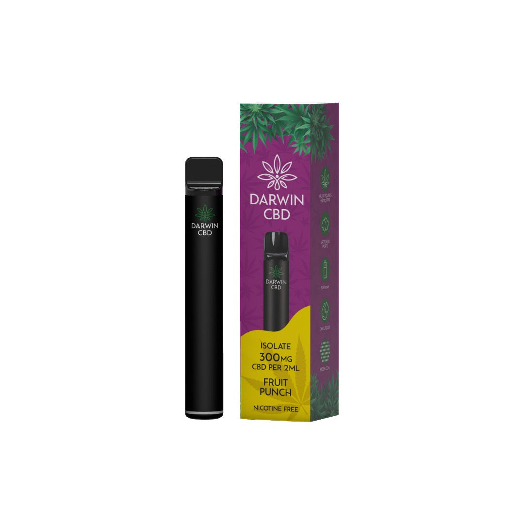 300mg Darwin CBD Prefilled Pod Vape Kit 600 Puffs - Flavour: Fruit Punch