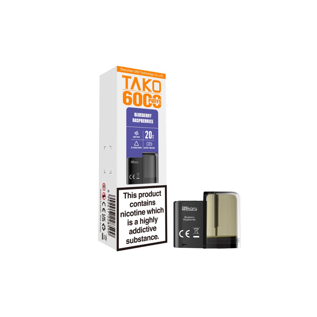 20mg Sikary Tako SP6000 Prefilled Pods 6000 Puffs - Flavour: Menthol