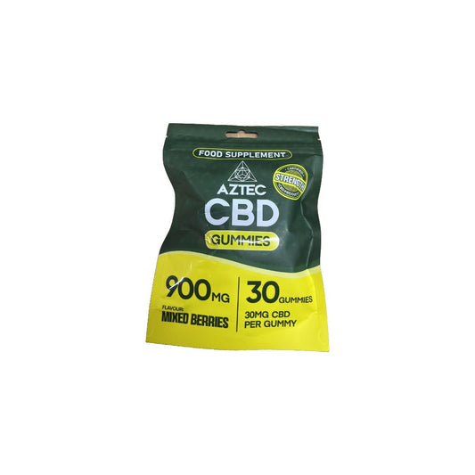 900mg Aztec CBD Gummies Mixed Berries - 30 Pcs