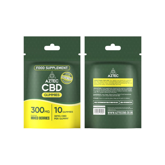 300mg Aztec CBD Gummies Mixed Berries - 10 Pcs