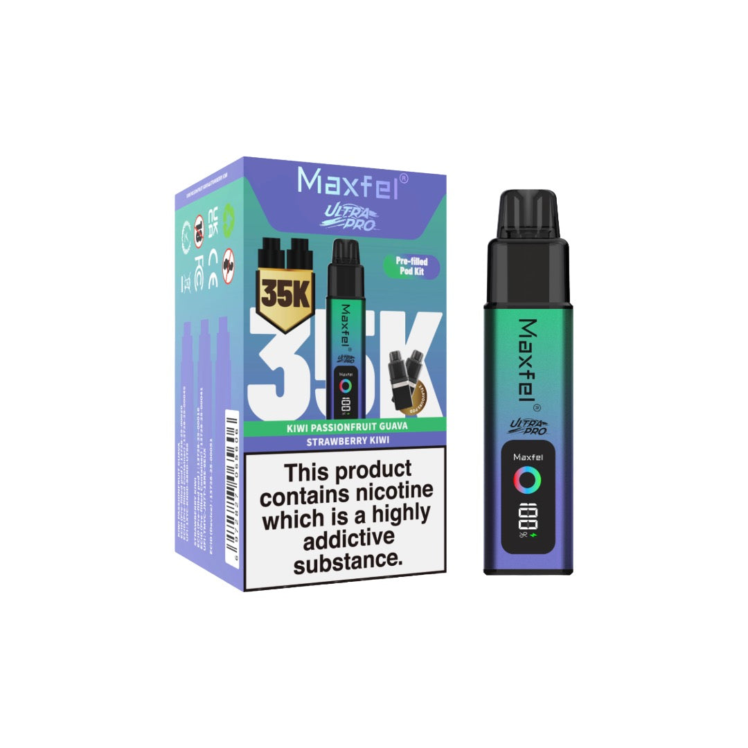 Maxfel Ultra Pro 35k Puffs Prefilled Pod Vape Kit - Flavour: Pink Lemon/ Lemon Lime