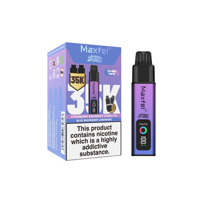 Maxfel Ultra Pro 35k Puffs Prefilled Pod Vape Kit - Flavour: Red Apple Ice/ Sour Apple
