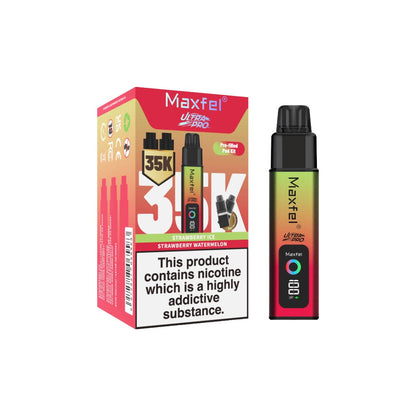Maxfel Ultra Pro 35k Puffs Prefilled Pod Vape Kit - Flavour: Peach Ice/ Apple Peach