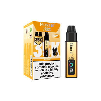 Maxfel Ultra Pro 35k Puffs Prefilled Pod Vape Kit - Flavour: Watermelon Ice/ Strawberry Watermelon