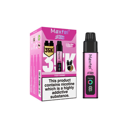 Maxfel Ultra Pro 35k Puffs Prefilled Pod Vape Kit - Flavour: Peach Ice/ Apple Peach