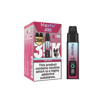 Maxfel Ultra Pro 35k Puffs Prefilled Pod Vape Kit - Flavour: Pink Lemon/ Lemon Lime