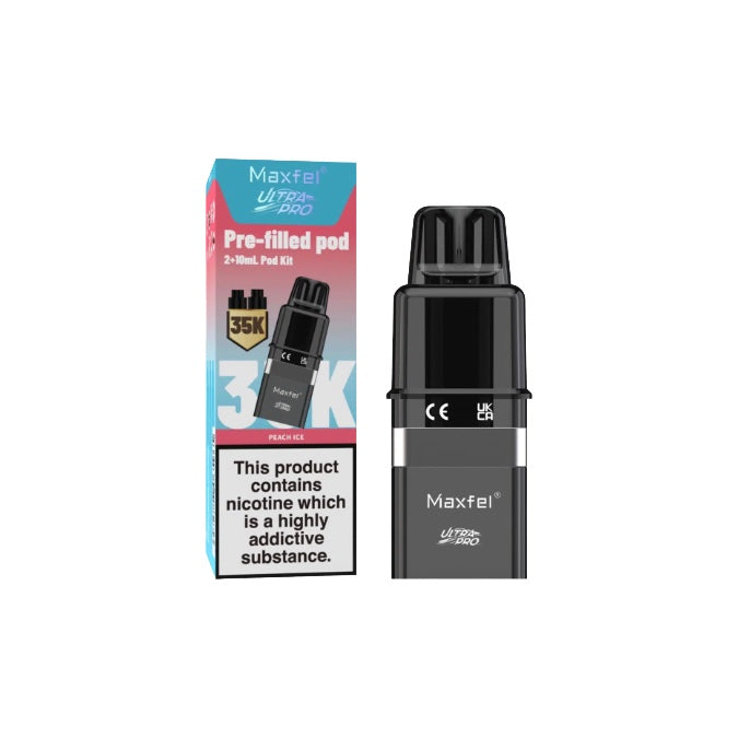 20mg Maxfel Ultra Pro Replacement Prefilled Pods 17500 Puffs - Flavour: Cherry Ice