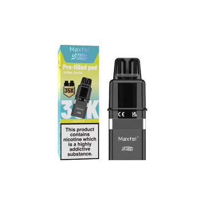 20mg Maxfel Ultra Pro Replacement Prefilled Pods 17500 Puffs - Flavour: Strawberry Watermelon