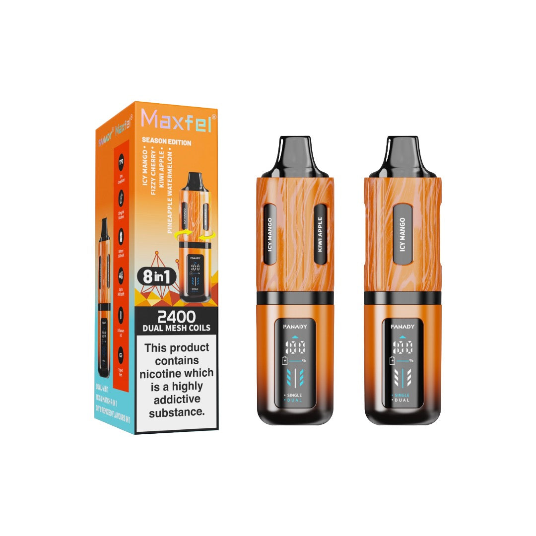 20mg Maxfel Legend Fanady 8 in 1 2400 Puffs Prefilled Pod Vape Kit - Flavour: Pear Edition