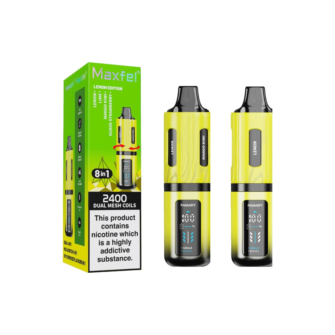 20mg Maxfel Legend Fanady 8 in 1 2400 Puffs Prefilled Pod Vape Kit - Flavour: Cherry Edition