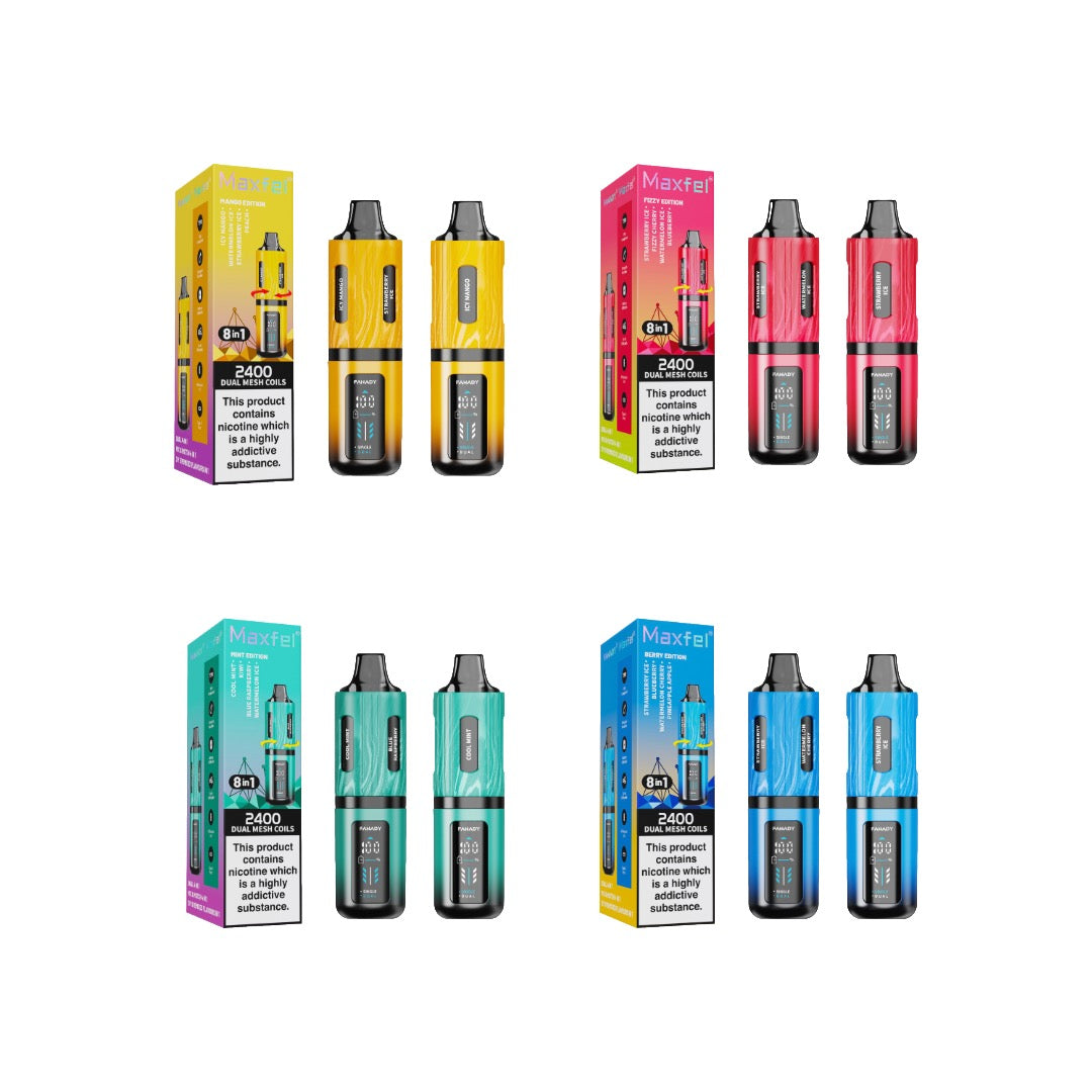 20mg Maxfel Legend Fanady 8 in 1 2400 Puffs Prefilled Pod Vape Kit - Flavour: Mint Edition