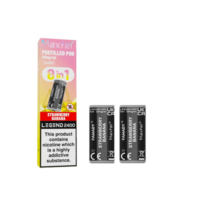 20mg Maxfel Legend Fanady Prefilled Pods 2400 Puffs - Flavour: Peach Watermelon