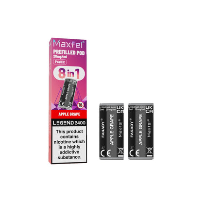 20mg Maxfel Legend Fanady Prefilled Pods 2400 Puffs - Flavour: Lemon