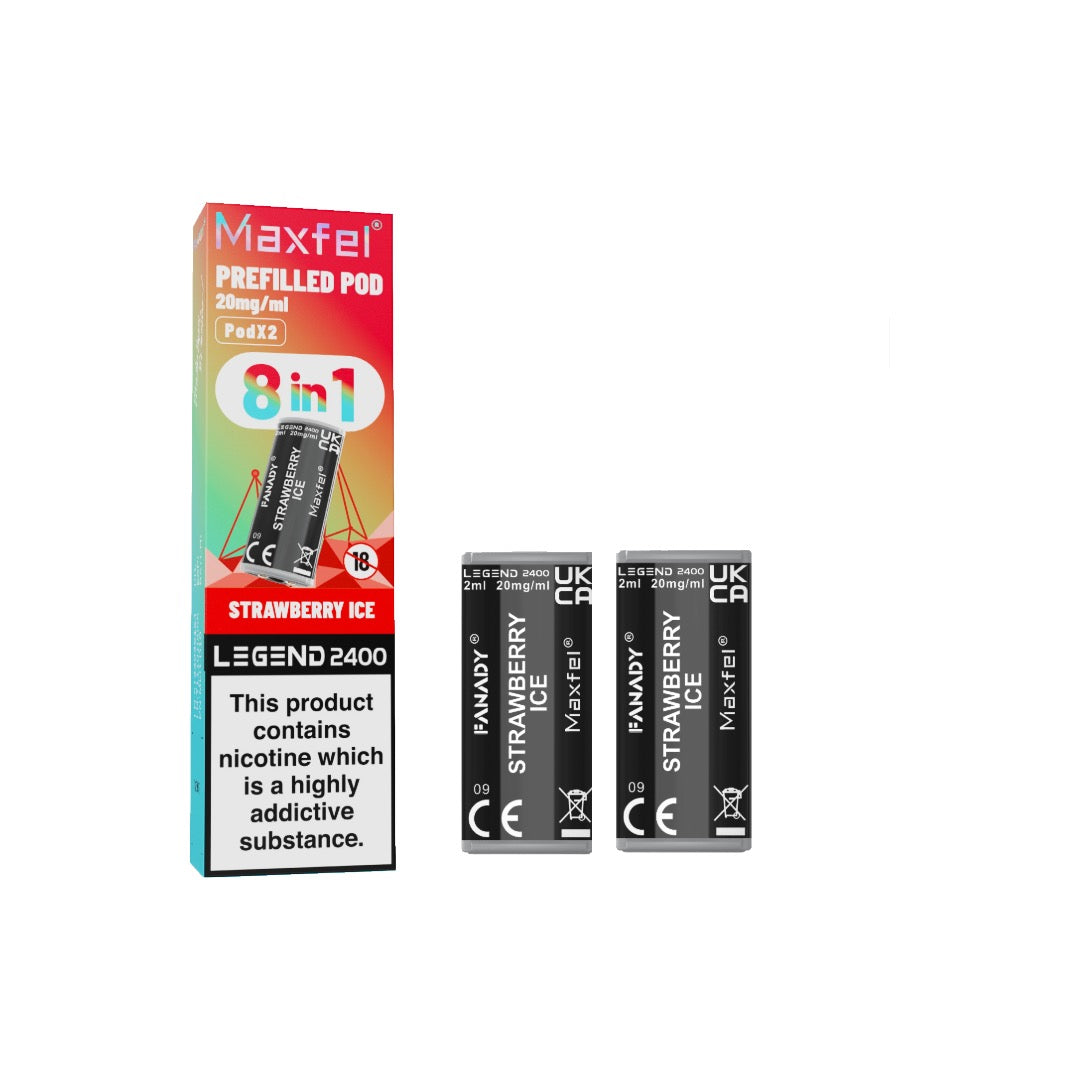 20mg Maxfel Legend Fanady Prefilled Pods 2400 Puffs - Flavour: Cherry Coke
