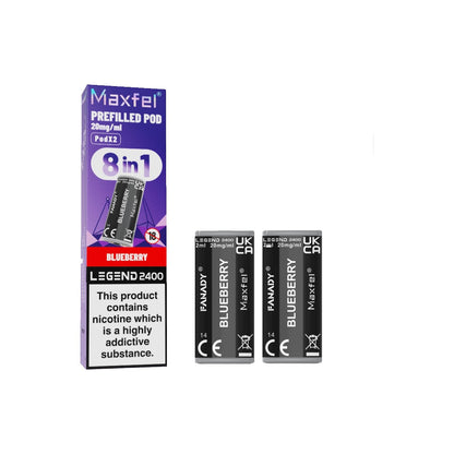 20mg Maxfel Legend Fanady Prefilled Pods 2400 Puffs - Flavour: Frozen Cola