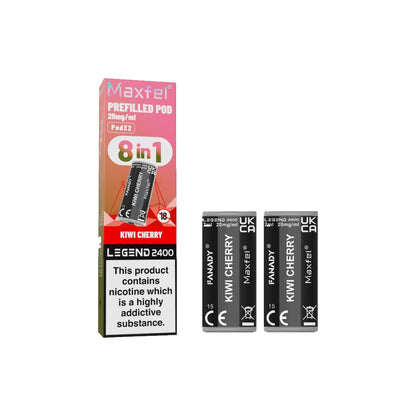 20mg Maxfel Legend Fanady Prefilled Pods 2400 Puffs - Flavour: Banana Ice