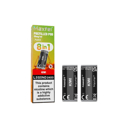 20mg Maxfel Legend Fanady Prefilled Pods 2400 Puffs - Flavour: Watermelon Pear