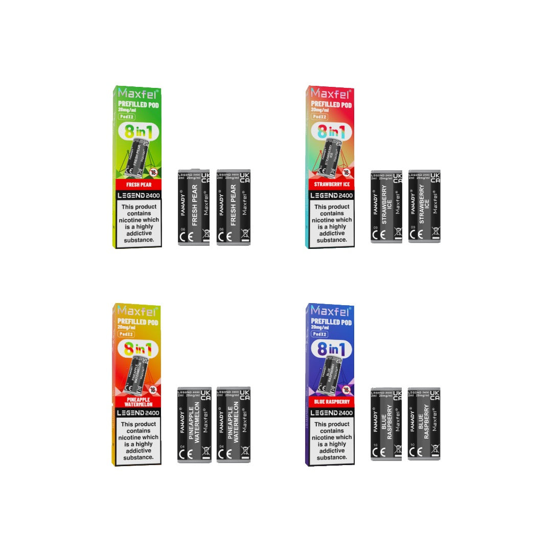 20mg Maxfel Legend Fanady Prefilled Pods 2400 Puffs - Flavour: Kiwi