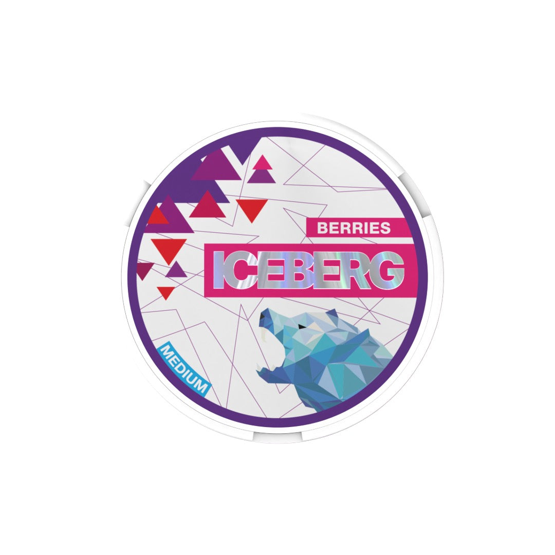 20mg Iceberg Medium Nicotine Pouches - 20 Pouches - Flavour: Strawberry Banana Gum