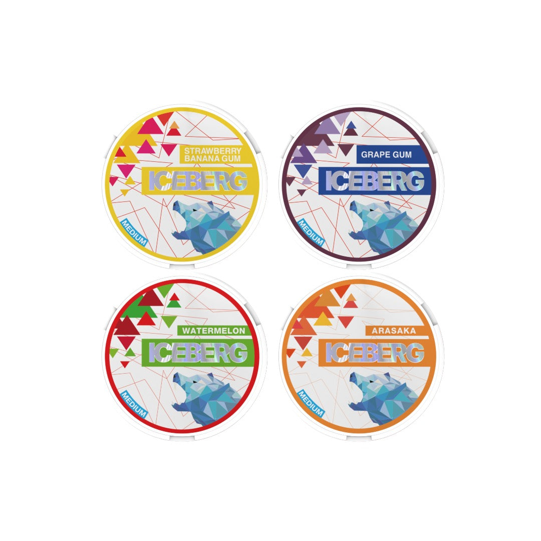 20mg Iceberg Medium Nicotine Pouches - 20 Pouches - Flavour: Mango Banana