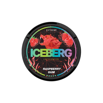 50mg Iceberg Extreme Nicotine Pouches - 20 Pouches - Flavour: Raspberry Gum