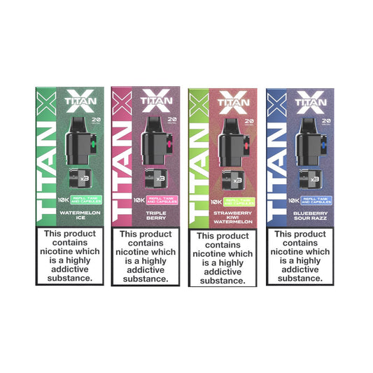 20mg Titan X 10k Puff Prefilled Pods - Flavour: Banana Ice