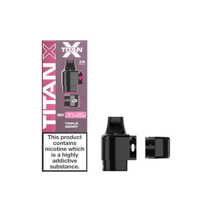 20mg Titan X 10k Puff Prefilled Pods - Flavour: Blue Raspberry