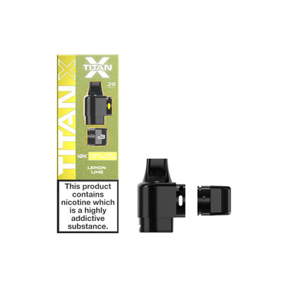 20mg Titan X 10k Puff Prefilled Pods - Flavour: Strawberry Kiwi Watermelon