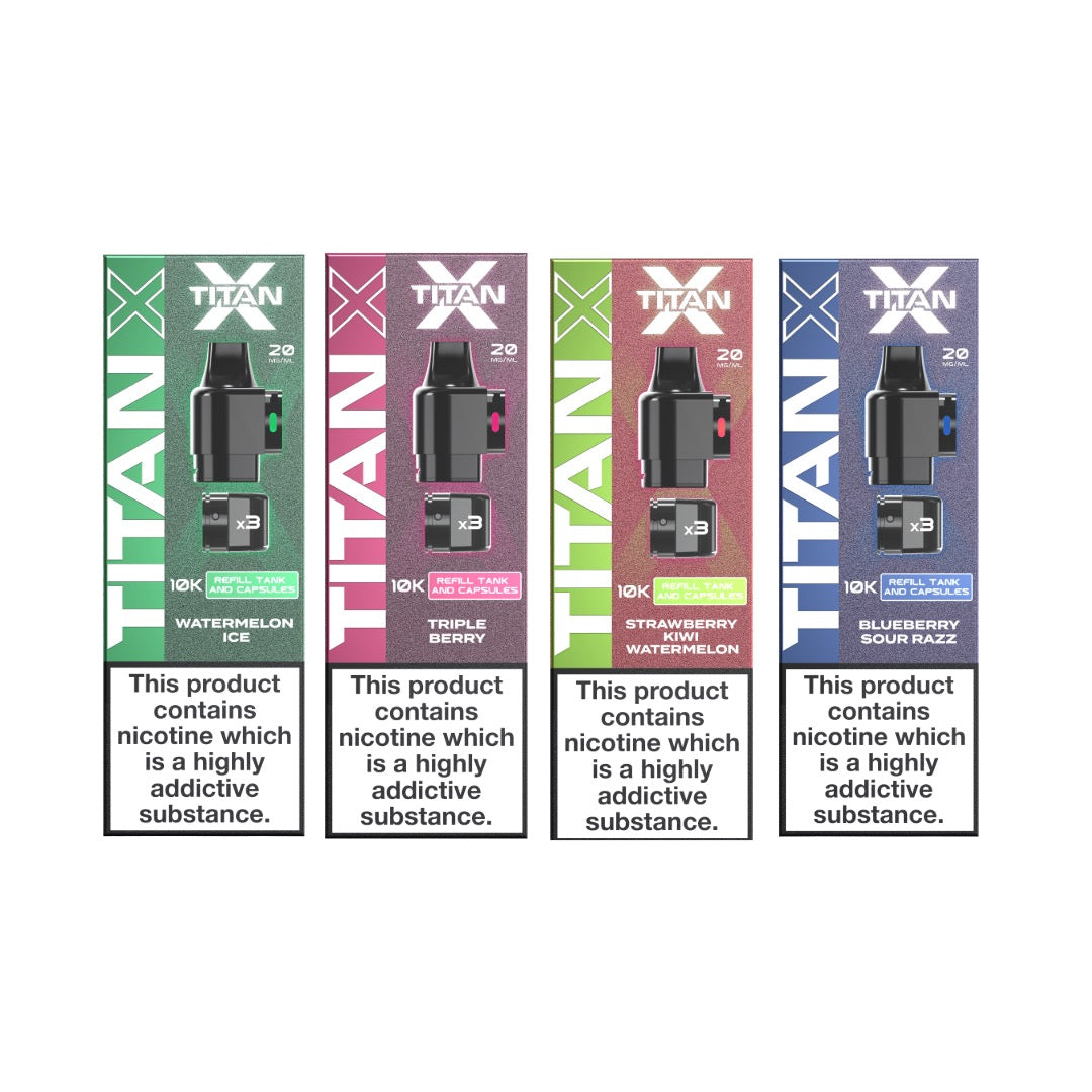 20mg Titan X 10k Puff Prefilled Pods - Flavour: Cool Mint