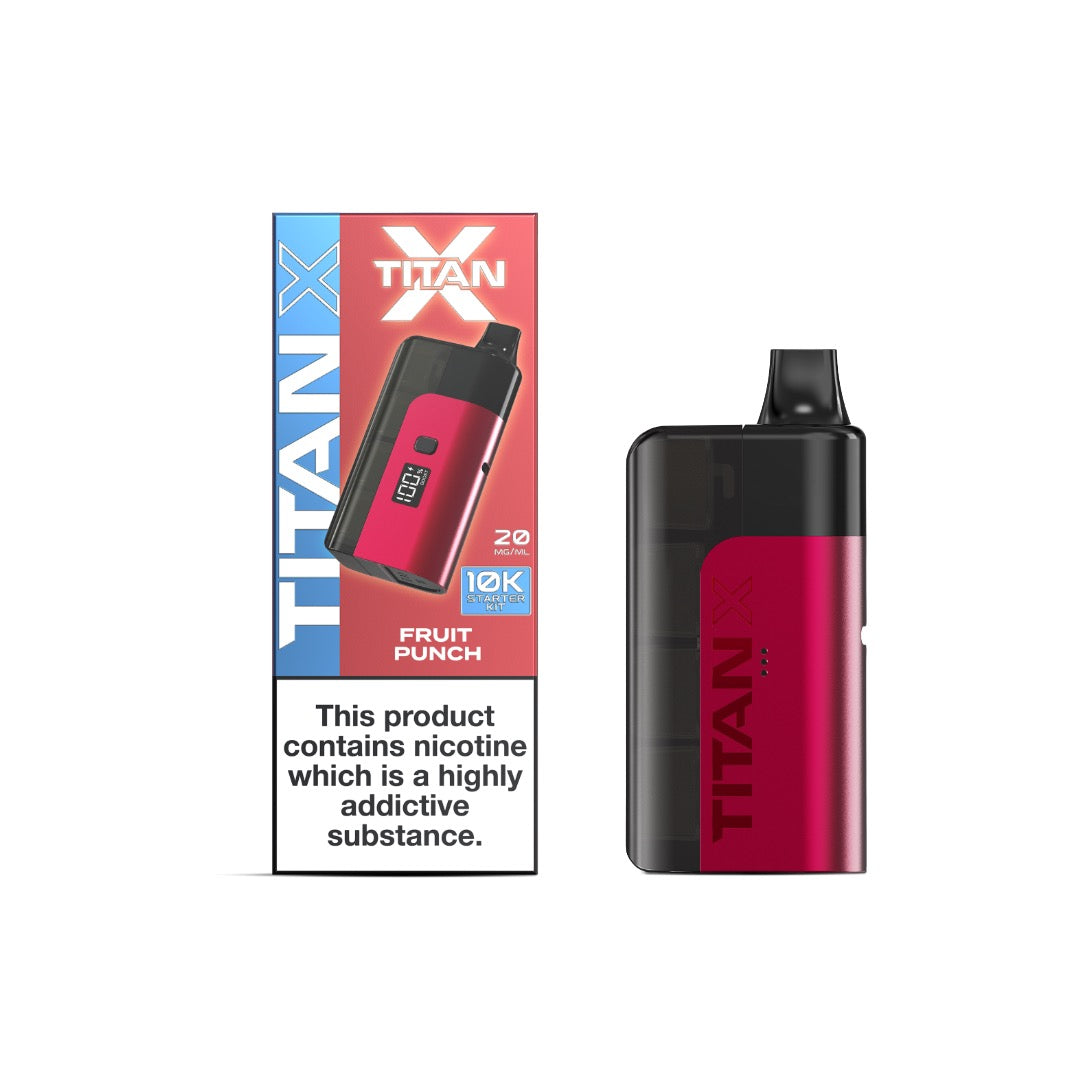 20mg Titan X 10k Puff Prefilled Pod Vape Kit - Flavour: Strawberry Kiwi Watermelon