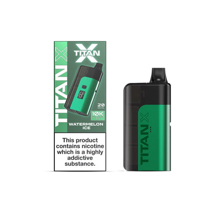 20mg Titan X 10k Puff Prefilled Pod Vape Kit - Flavour: Watermelon Ice