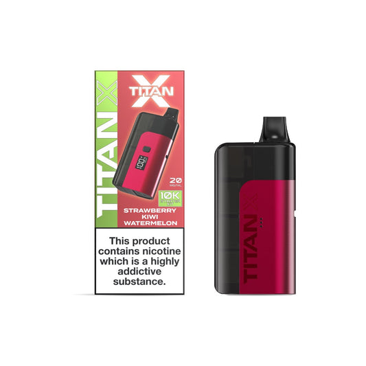 20mg Titan X 10k Puff Prefilled Pod Vape Kit - Flavour: Strawberry Raspberry Cherry