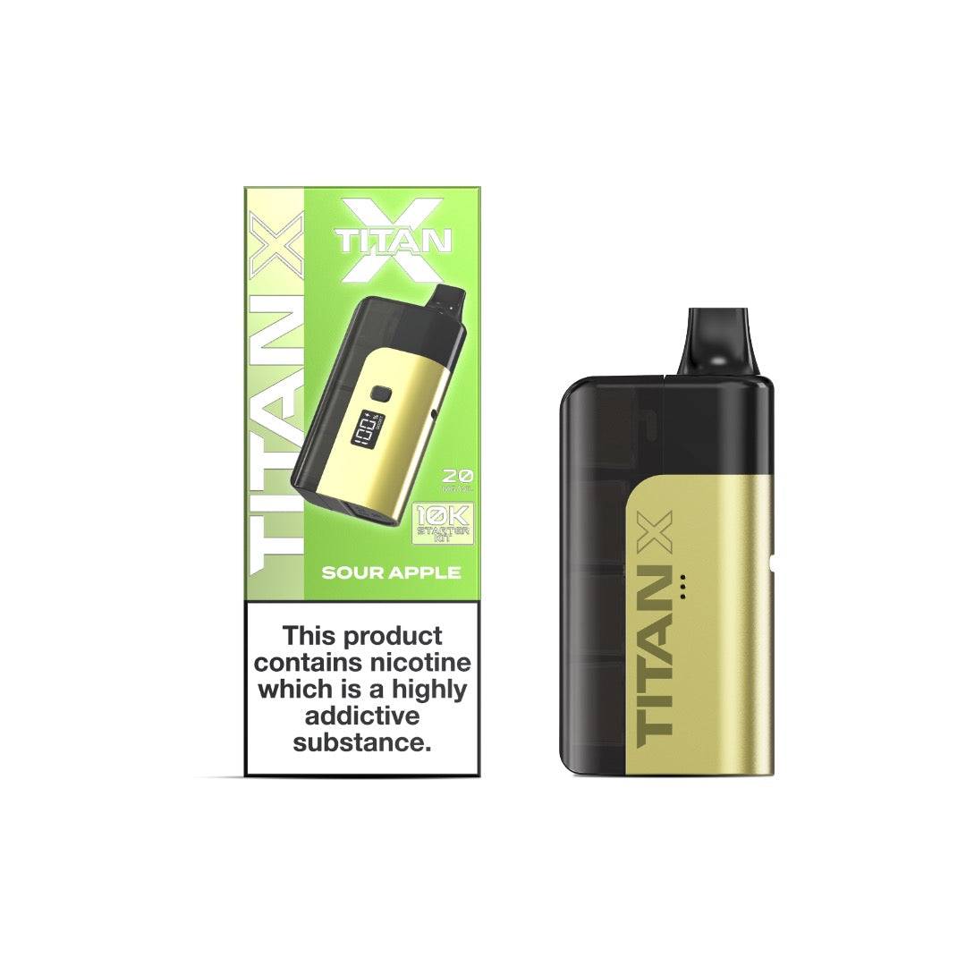 20mg Titan X 10k Puff Prefilled Pod Vape Kit - Flavour: Rainbow Burst