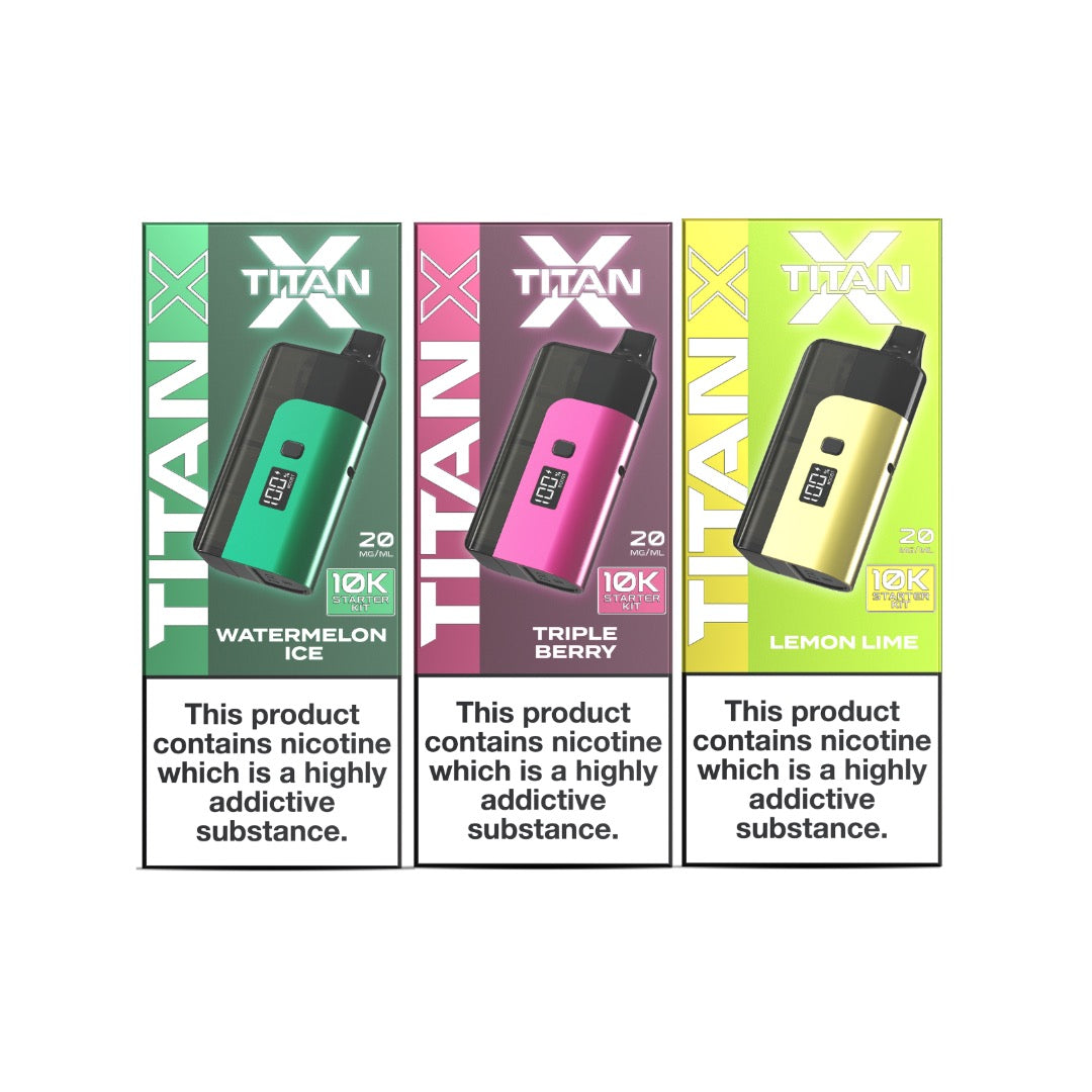 20mg Titan X 10k Puff Prefilled Pod Vape Kit - Flavour: Lemon Lime