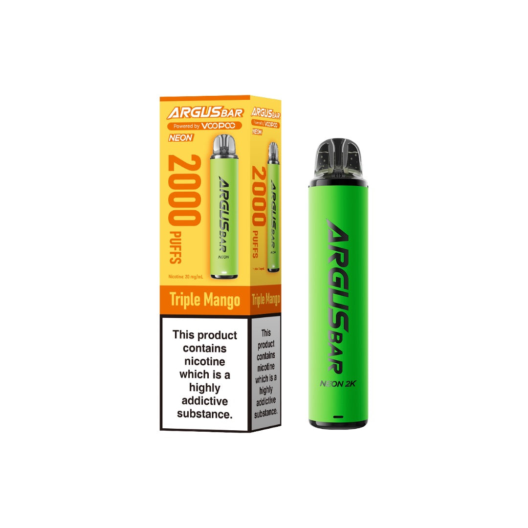 20mg Voopoo Argus Bar Neon 2K Prefilled Pod Vape Kit - Flavour: Watermelon Ice