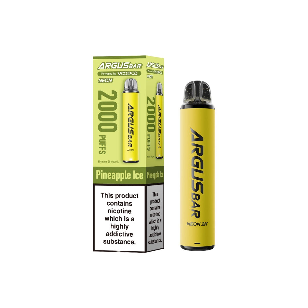 20mg Voopoo Argus Bar Neon 2K Prefilled Pod Vape Kit - Flavour: Lemon Lime
