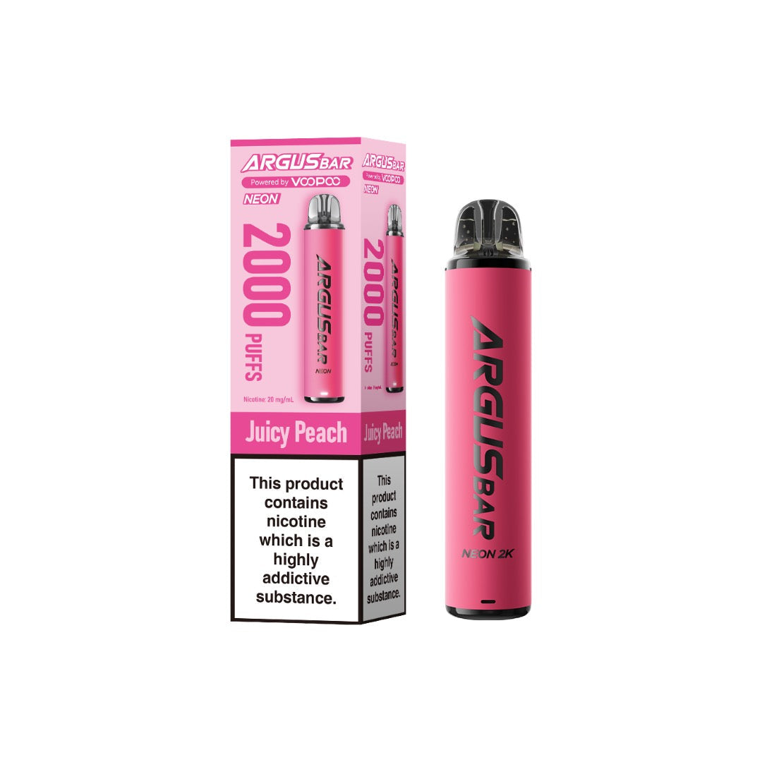 20mg Voopoo Argus Bar Neon 2K Prefilled Pod Vape Kit - Flavour: Blueberry Sour Raspberry