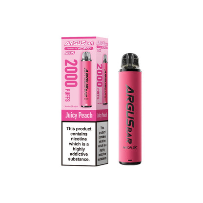 20mg Voopoo Argus Bar Neon 2K Prefilled Pod Vape Kit - Flavour: Blueberry Sour Raspberry