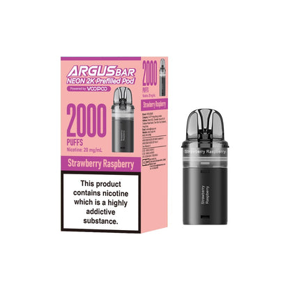 20mg Voopoo Argus Bar Neon 2K Prefilled Pods - Flavour: Cherry Ice