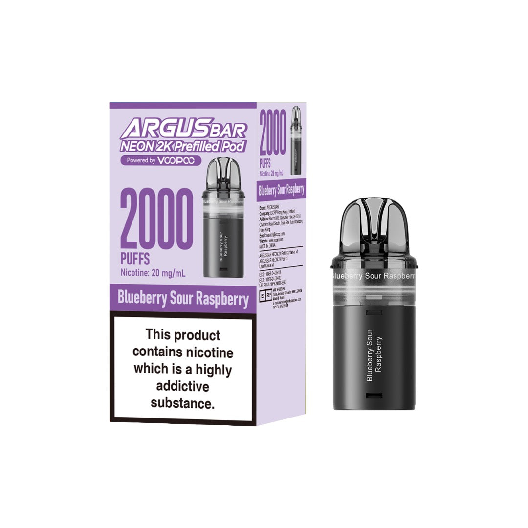 20mg Voopoo Argus Bar Neon 2K Prefilled Pods - Flavour: Banana Ice