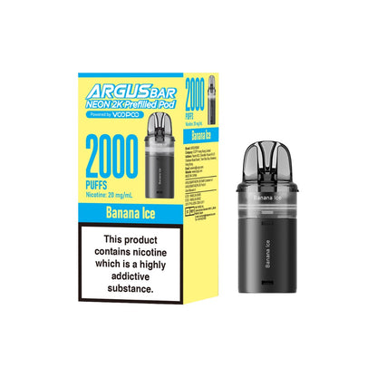 20mg Voopoo Argus Bar Neon 2K Prefilled Pods - Flavour: Pineapple Ice